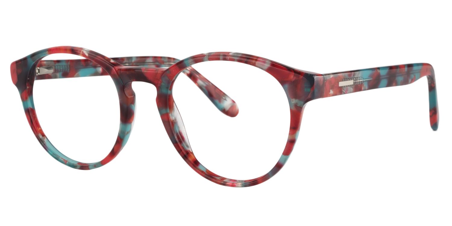 Round Red Floral Glasses | Zeelool Glasses2