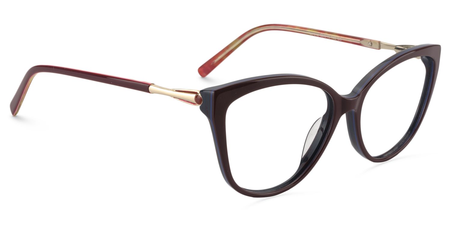 Cat eye Dark Red Glasses | Zeelool Glasses3
