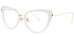 Eudora Cateye White Glasses2