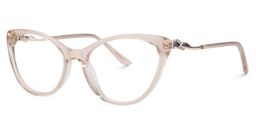 Calypso Cat Eye Beige Clear Glasses2