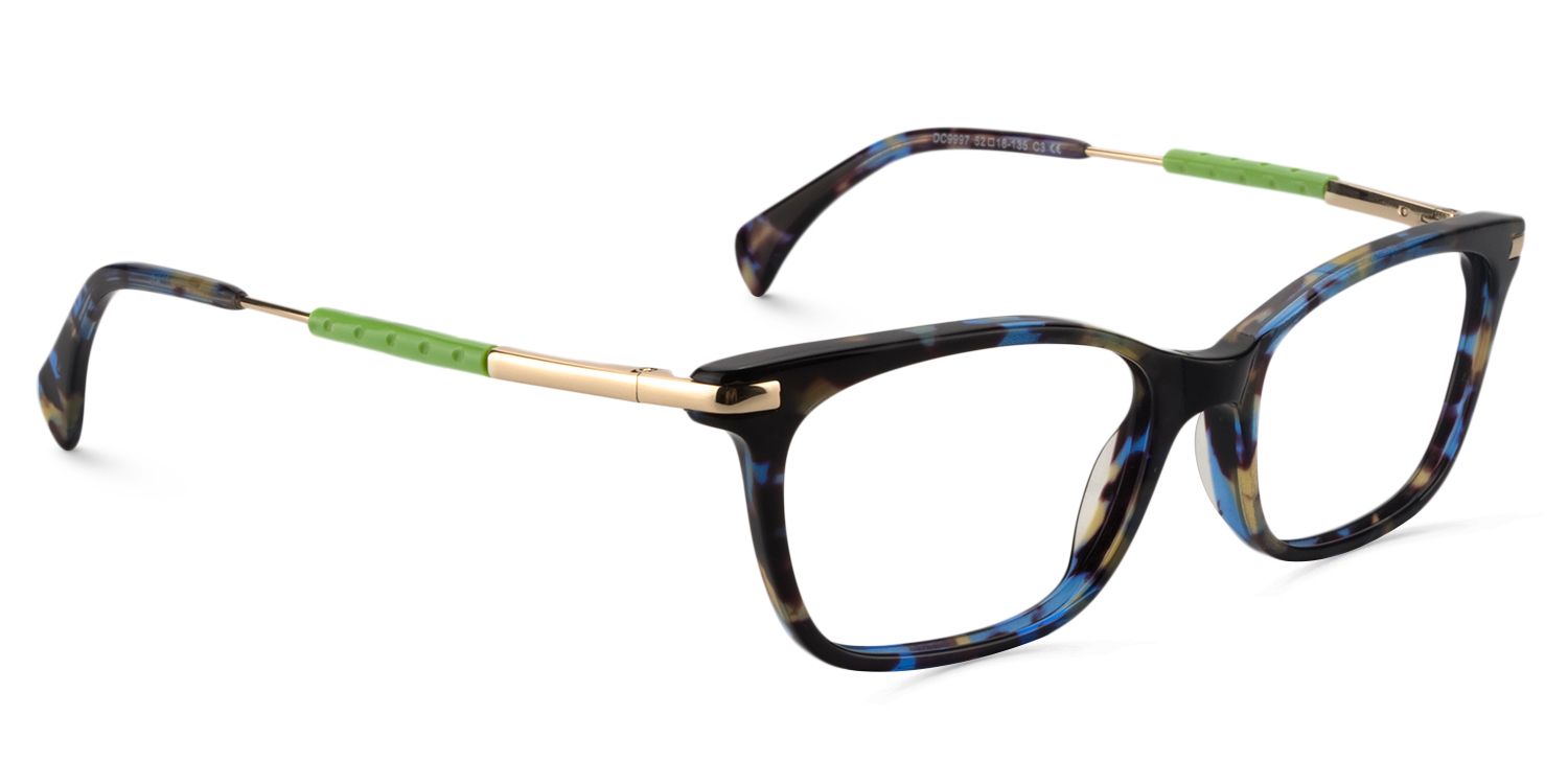 Rectangle Blue Tortoise Glasses | Zeelool Glasses3
