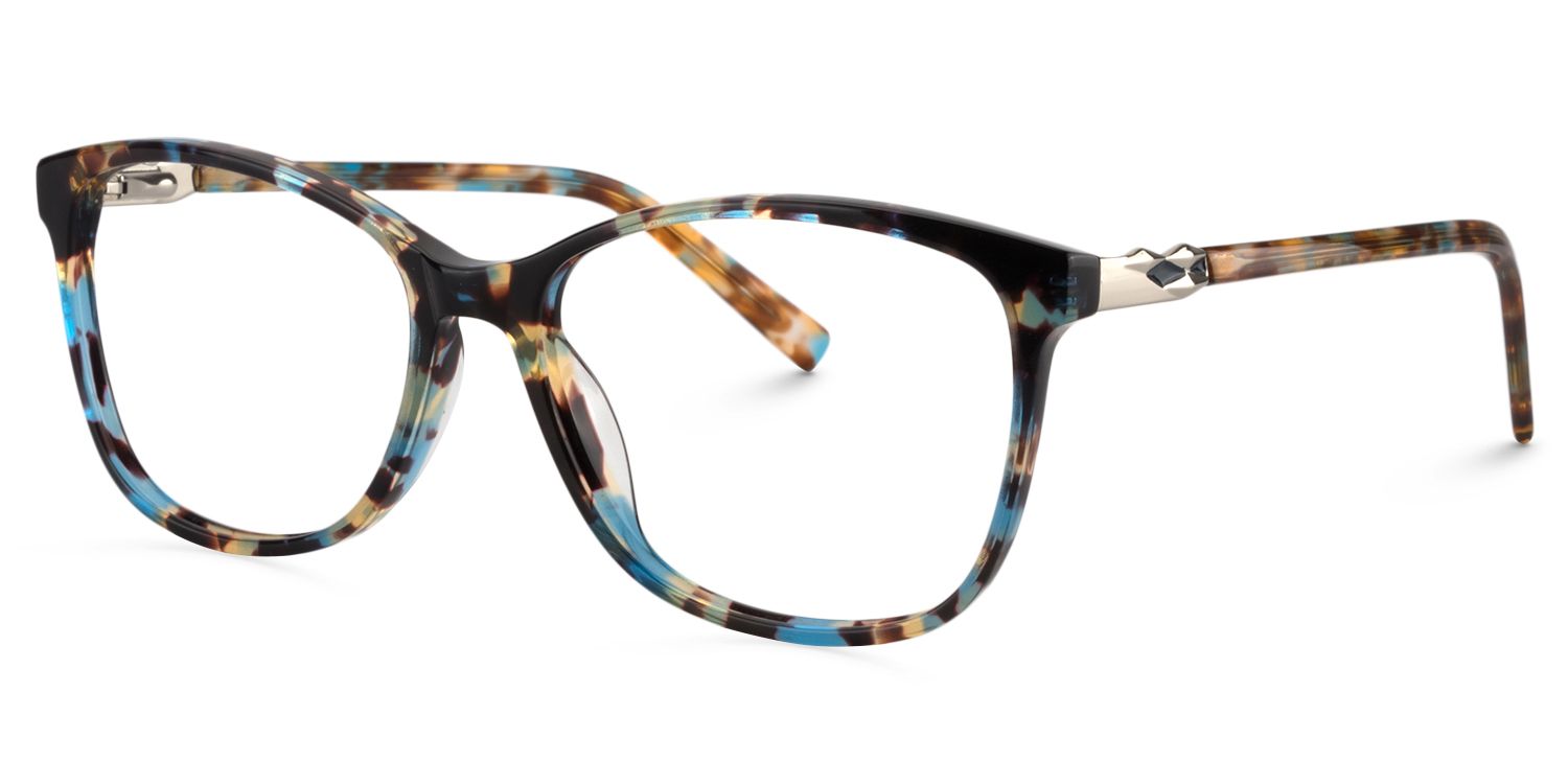 Square Blue Tortoise Glasses | Zeelool Glasses3