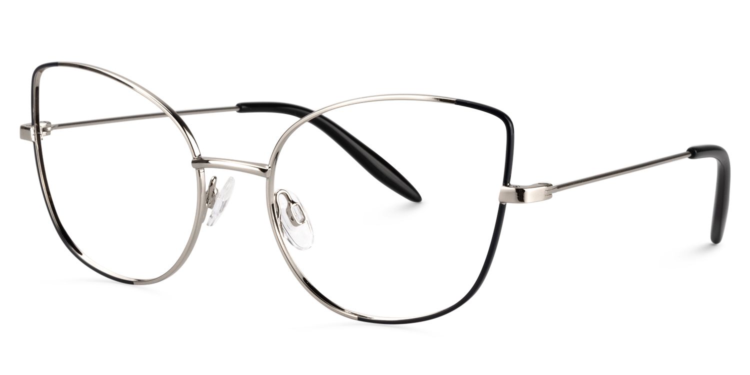 Cat Eye Silver Glasses | Zeelool Glasses2