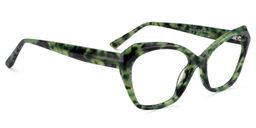 Carlotta Rectangle Green Floral Glasses3