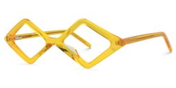 Allison  Diamond-shaped Yellow Glasses3