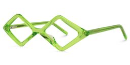 Allison Diamond-shaped Green Glasses2