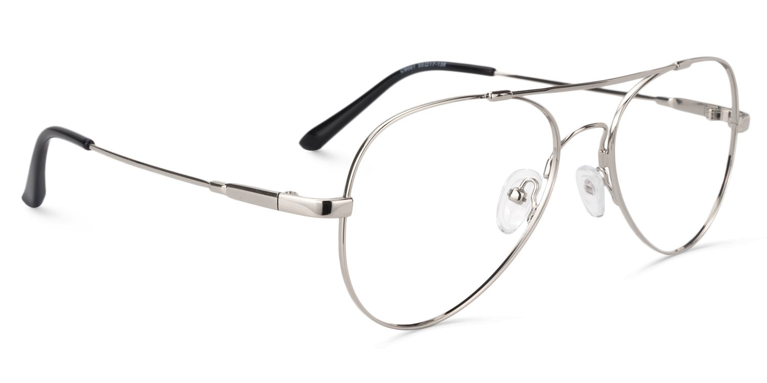 Aviator Silver Glasses | Zeelool Glasses2