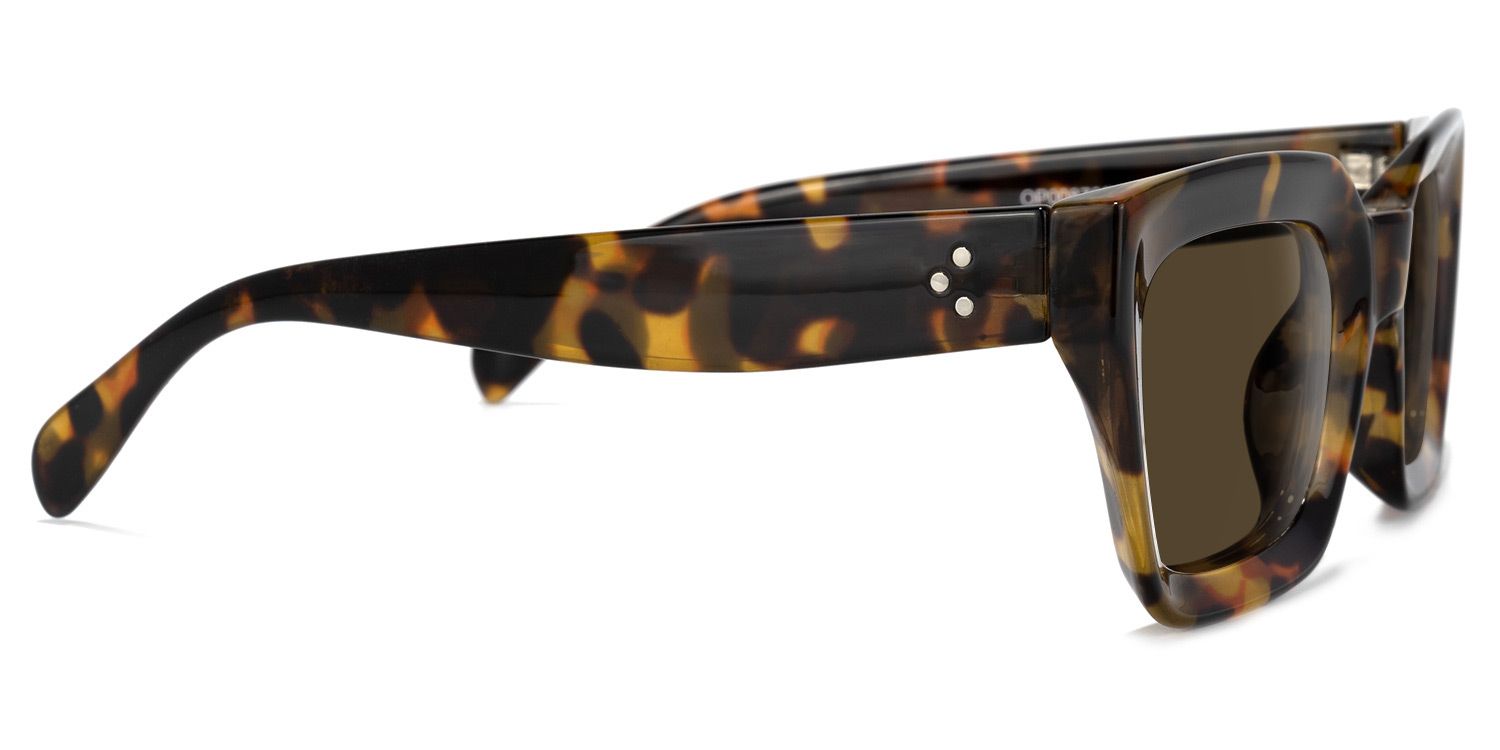 Nevaeh Plastic Tortoise Square Frame Sunglasses | ZEELOOL2