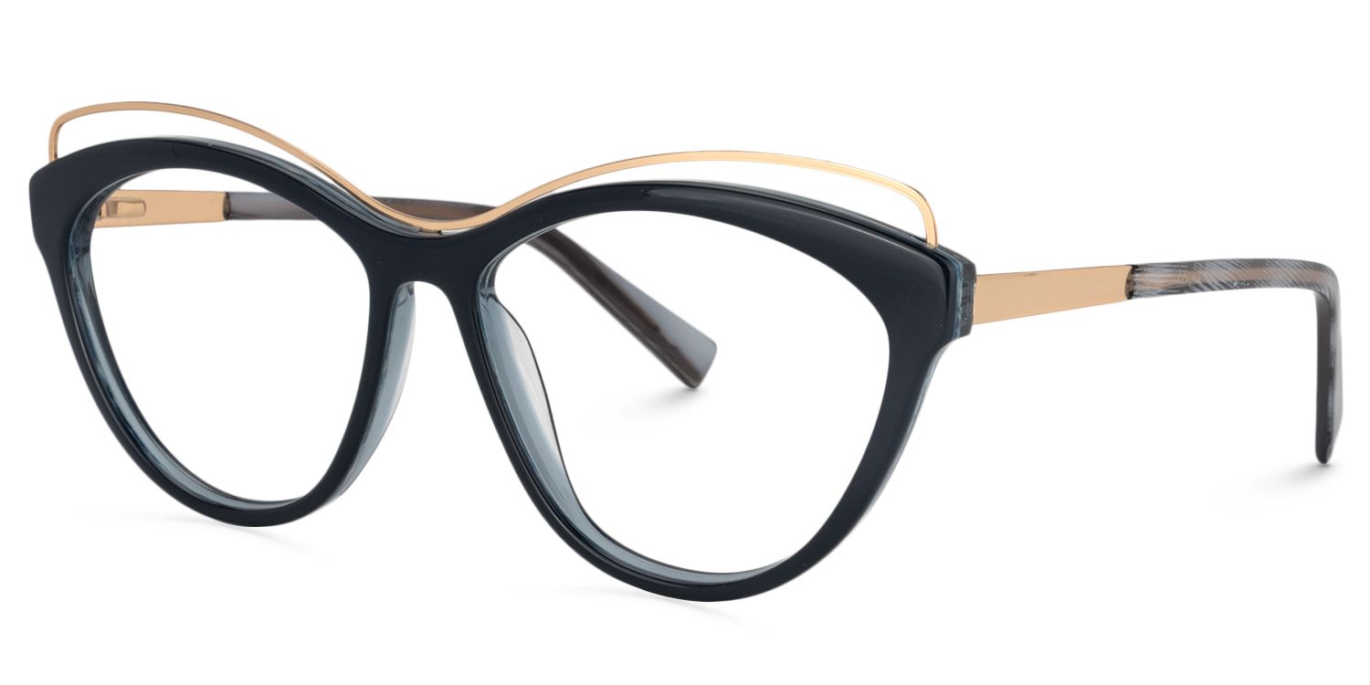 Cat Eye Dark Blue Glasses | Zeelool Glasses2