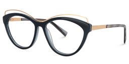 Chava Cat Eye Dark Blue Glasses2