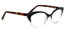 Chloris Cat Eye Black Clear Glasses3