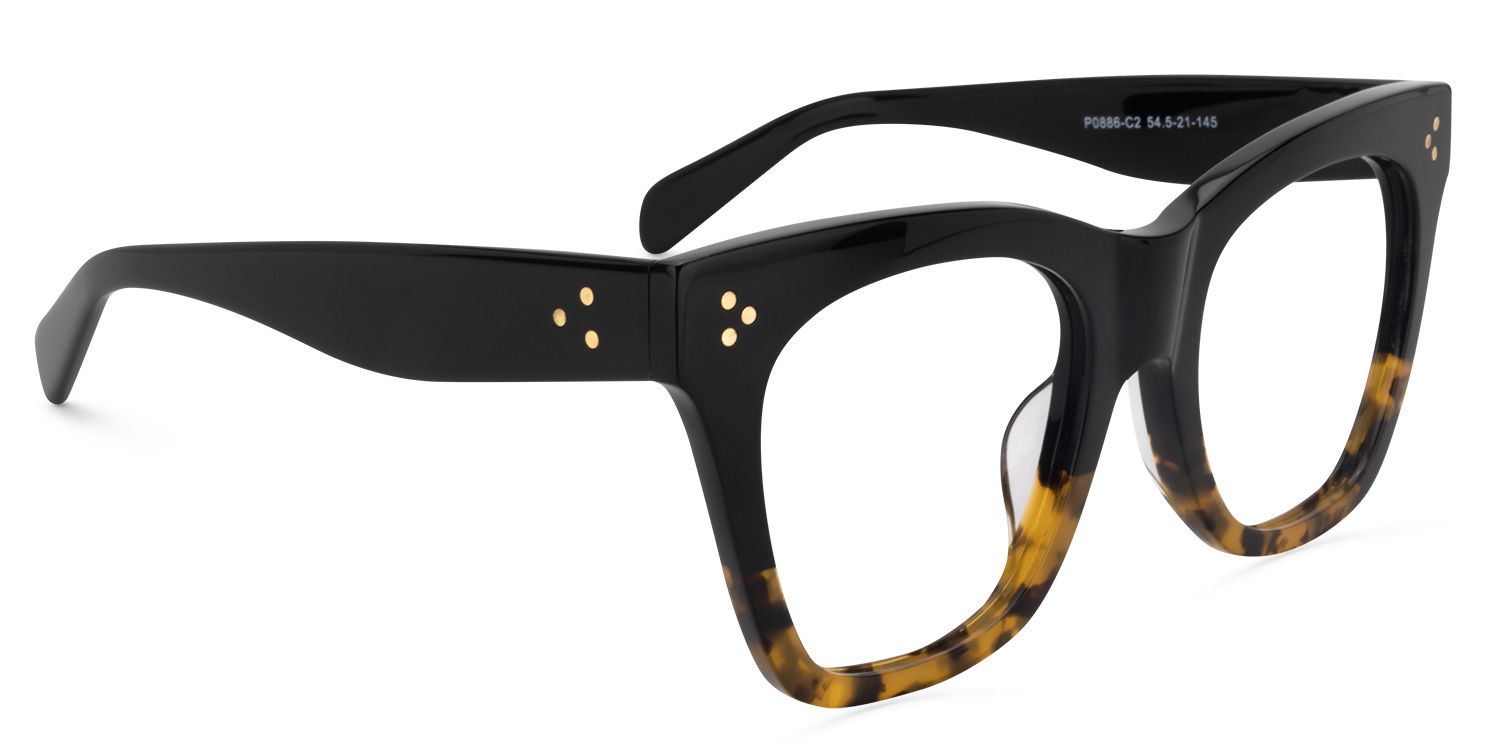 Rectangle Light Amber Glasses | Zeelool Eyeglasses1