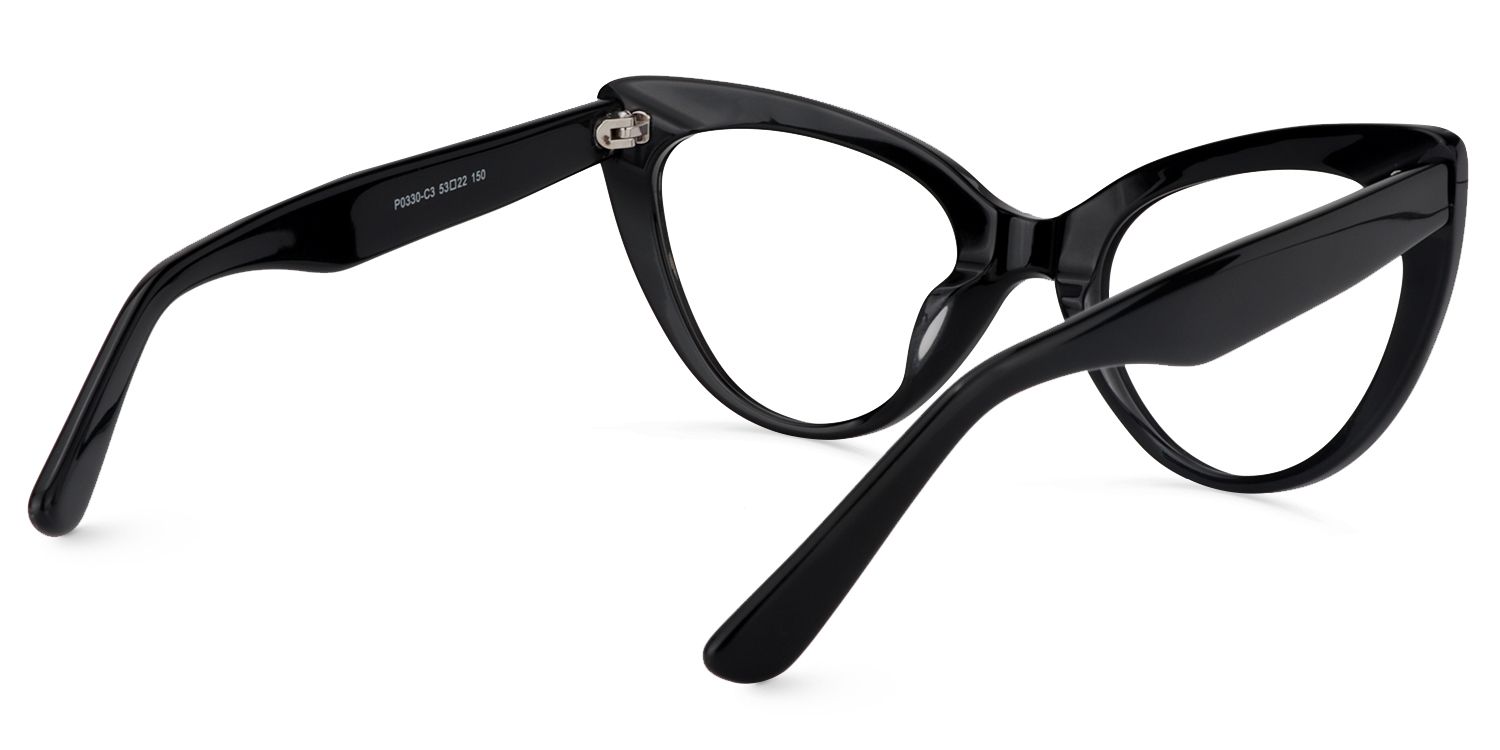 Claudette Cat Eye Pure Black Frame Glasses | Zeelool4