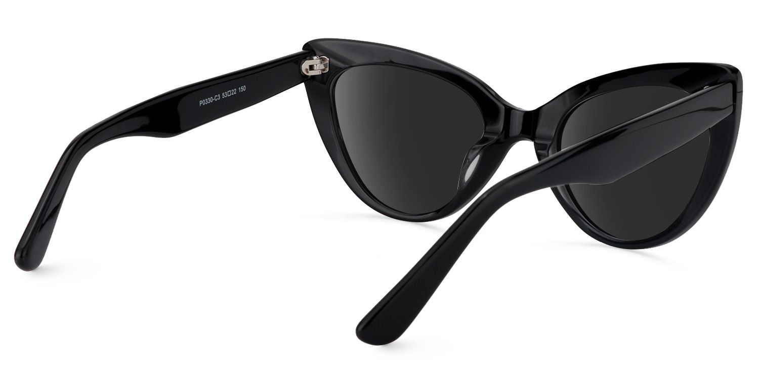 Claudette Acetate Black Cat Eye Frame Sunglasses | ZEELOOL3