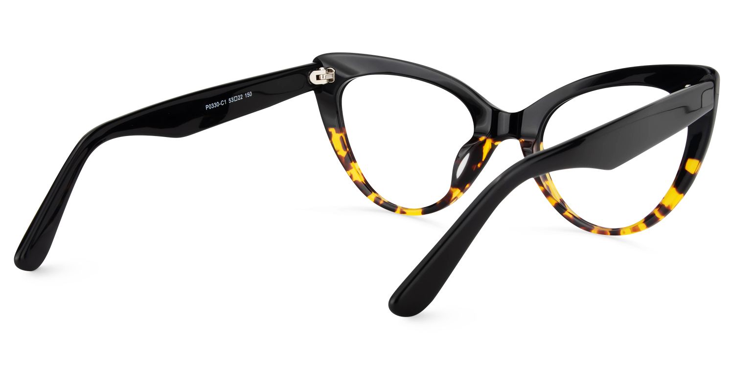 Cat Eye Yellow Tortoise Glasses | Zeelool Glasses4