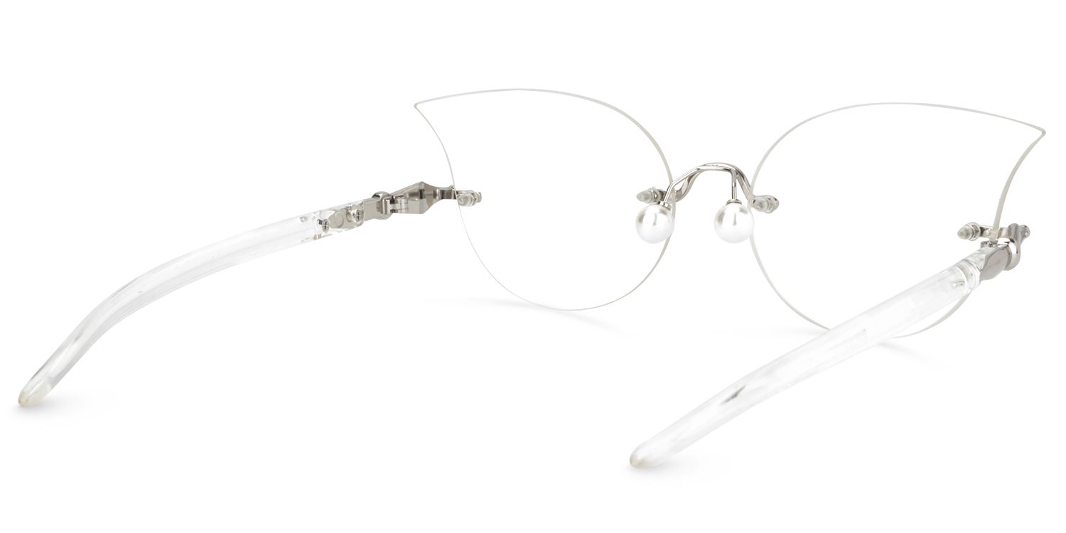 Cat Eye Silver Glasses | Zeelool Glasses4