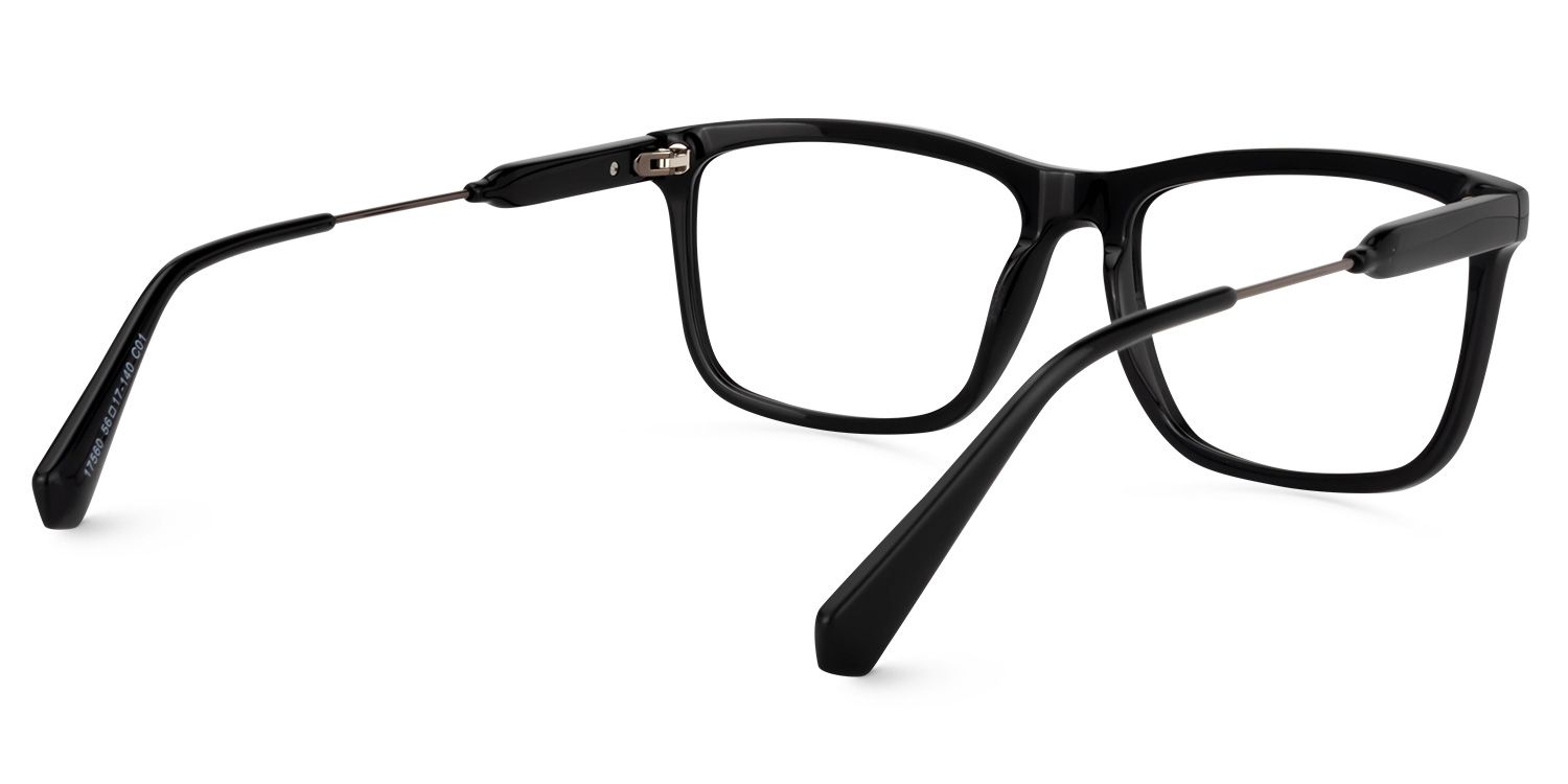Rectangle Black Glasses | Zeelool Glasses4