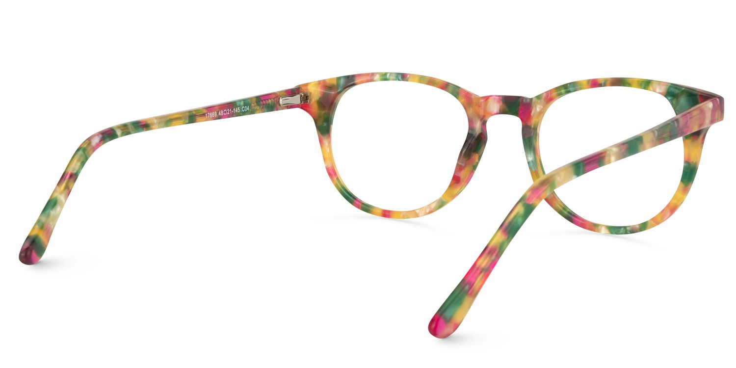 Round Green Floral Glasses | Zeelool Glasses4