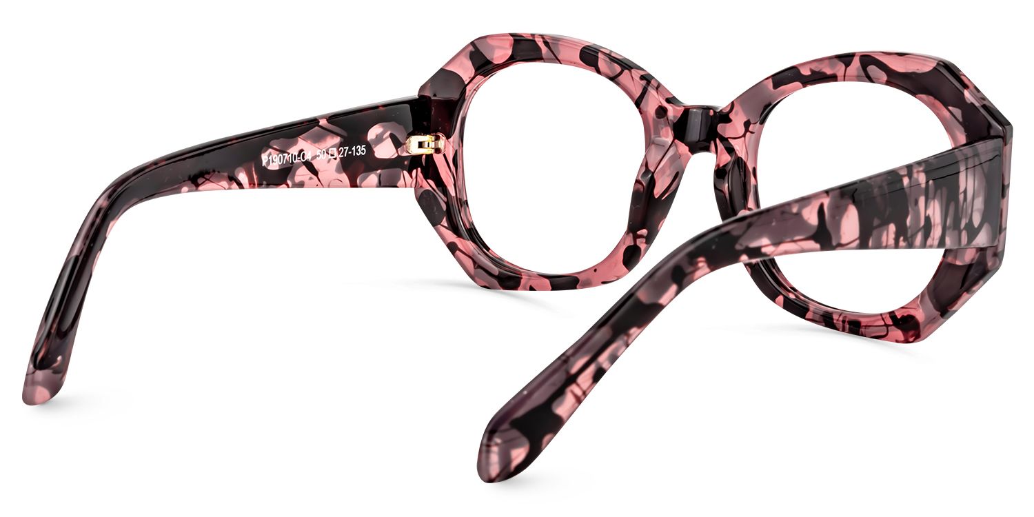 Geometric Pink-Floral Glasses | Zeelool Glasses4