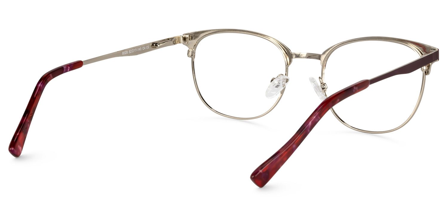 Browline Red Glasses | Zeelool Eyeglasses4