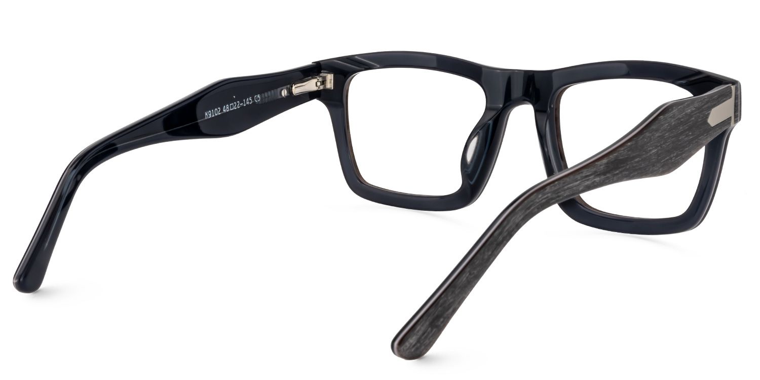 Rectangle Frosted Black Glasses4