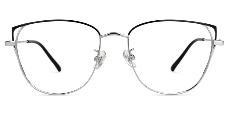 Unica Cateye Black-Silver Glasses
