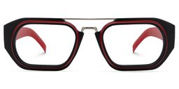 Ineabell Geometric Red Glasses0