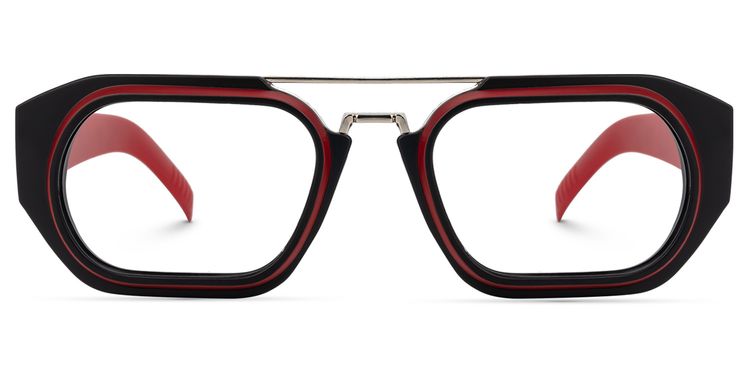 Ineabell Geometric Red Glasses