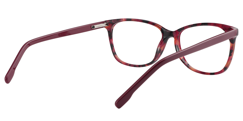 Rectangle Red Floral Glasses | Zeelool Eyeglasses5