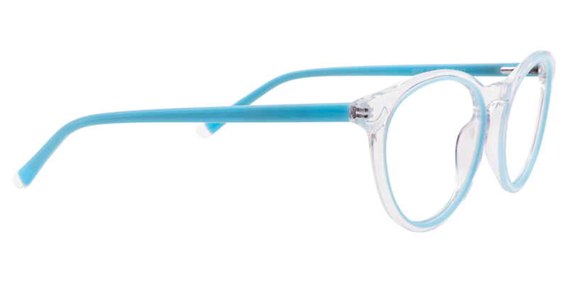 Round Blue&Clear Glasses | Zeelool Eyewear4