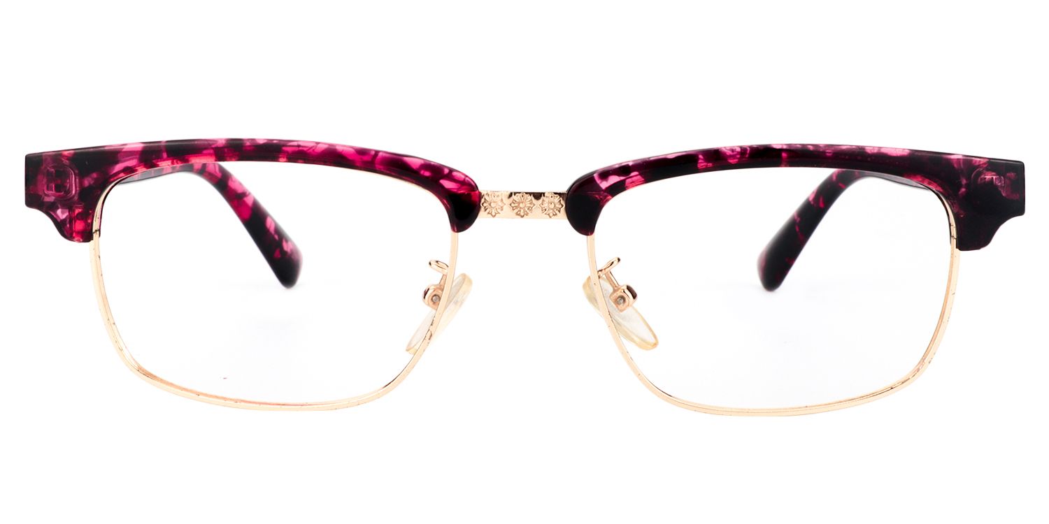 Rectangle Red/Pink Glasses | Zeelool Glasses0