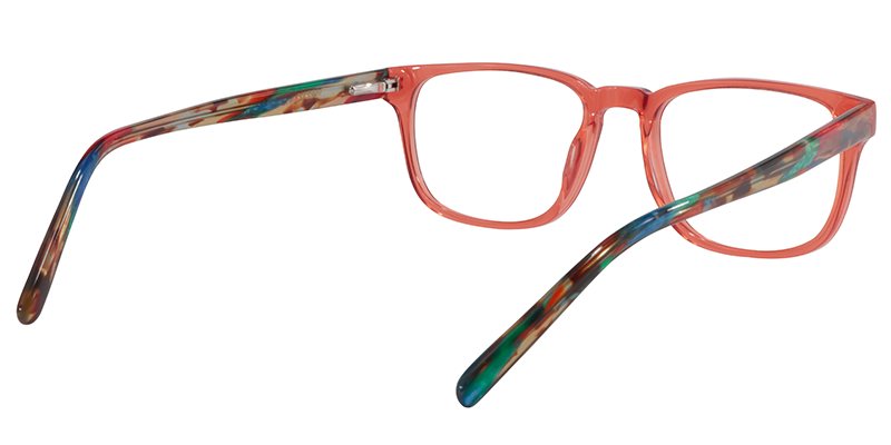 Rectangle Living Coral Glasses | Zeelool Eyeglasses5