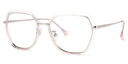 Noemi Geometric Pink-Silver Glasses1