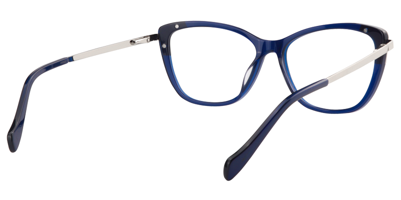Rectangle Dark Blue Glasses | Zeelool Prescription Glasses5