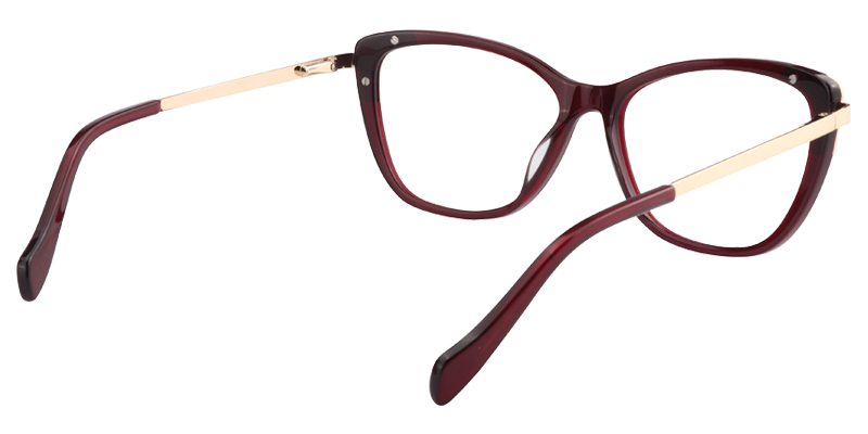 Rectangle Red Glasses | Zeelool Prescription Glasses5