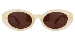 Calista Oval Clear & Yellow Sunglasses0