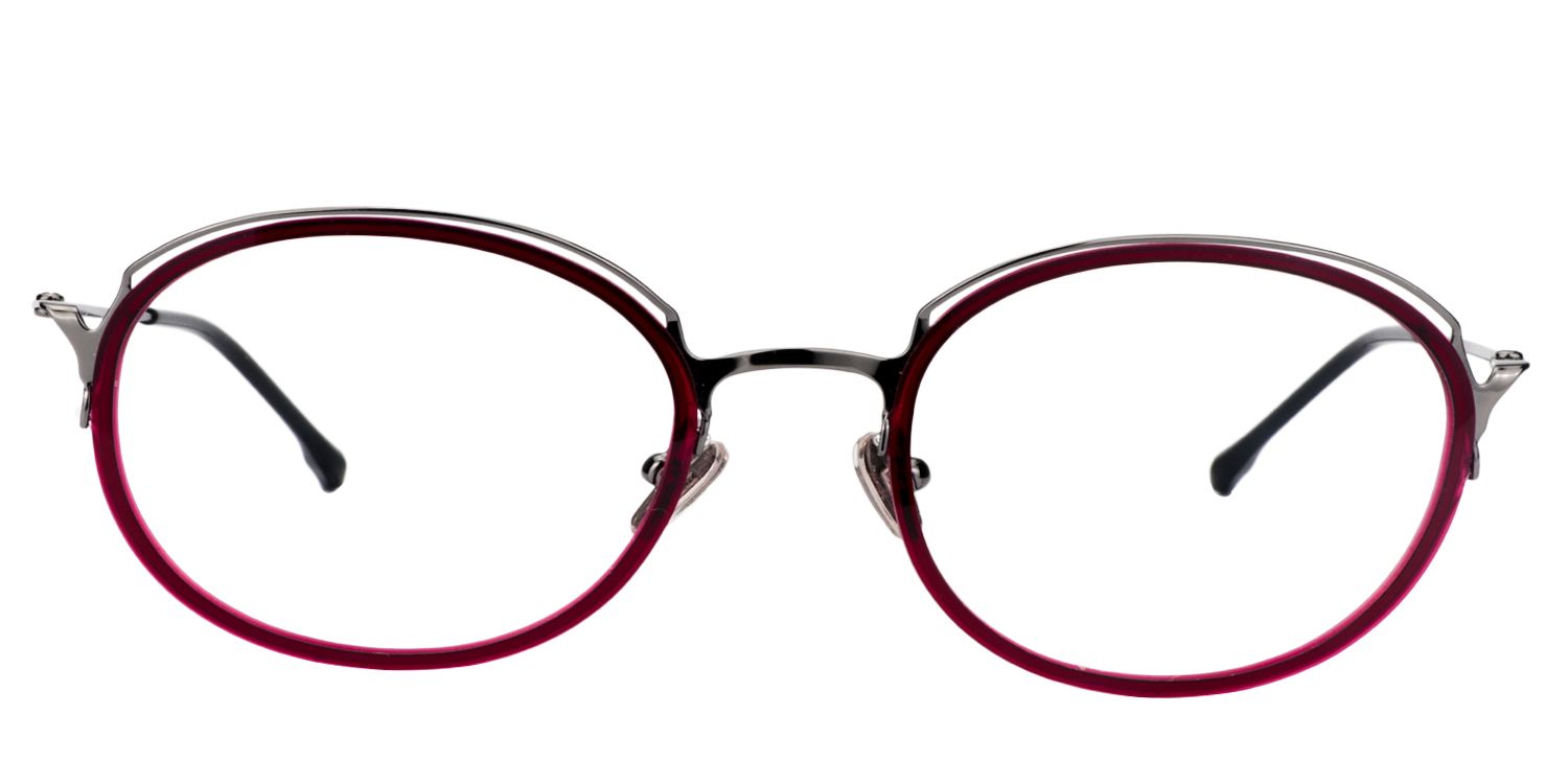 Oval Red Glasses | Zeelool Glasses0