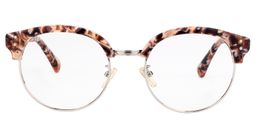 Lillian Round Brown/Pattern Glasses0