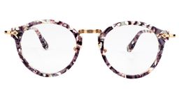 Fern Round Purple Floral Glasses0