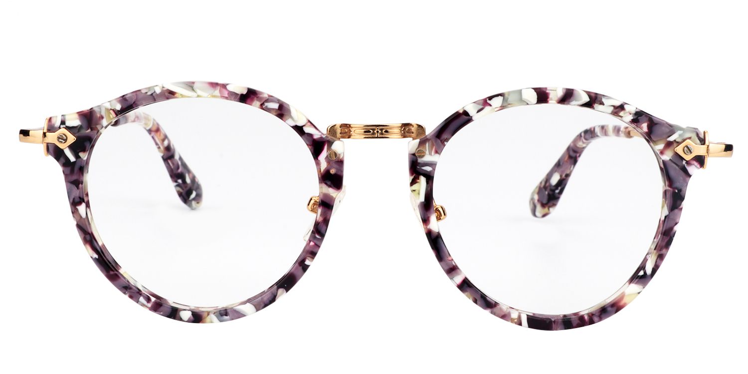 Round Purple Floral Glasses | Zeelool Glasses0