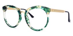 Penny Round Green-Floral Glasses1