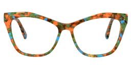 Alicia Cateye Orange Pattern Glasses0