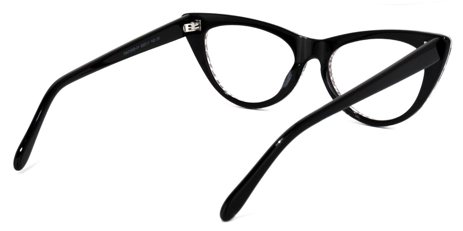 Cat-Eye Black-White Glasses | Zeelool Glasses4
