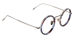 Alisa Round Blue Floral Glasses5