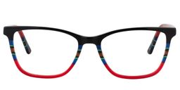 Lauren Rectangle Red Glasses0