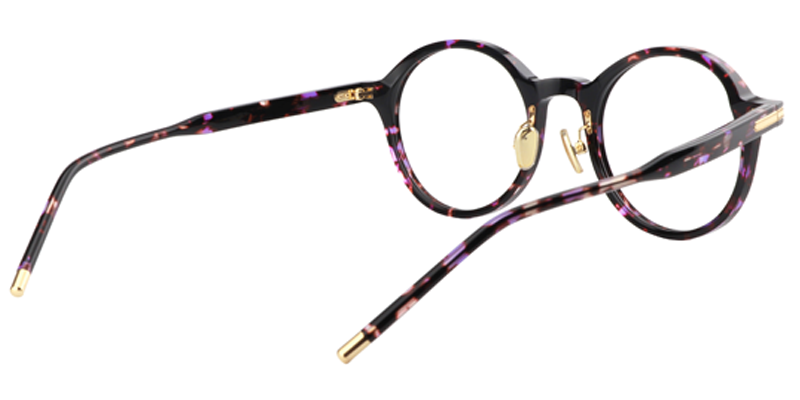 Round Purple Floral Glasses |  Zeelool Eyeglass Frames5