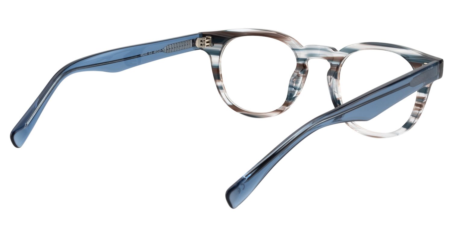 Round Brown Blue Glasses | Zeelool Glasses5