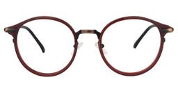 Christine Round Red-Gunmetal Eyeglasses0