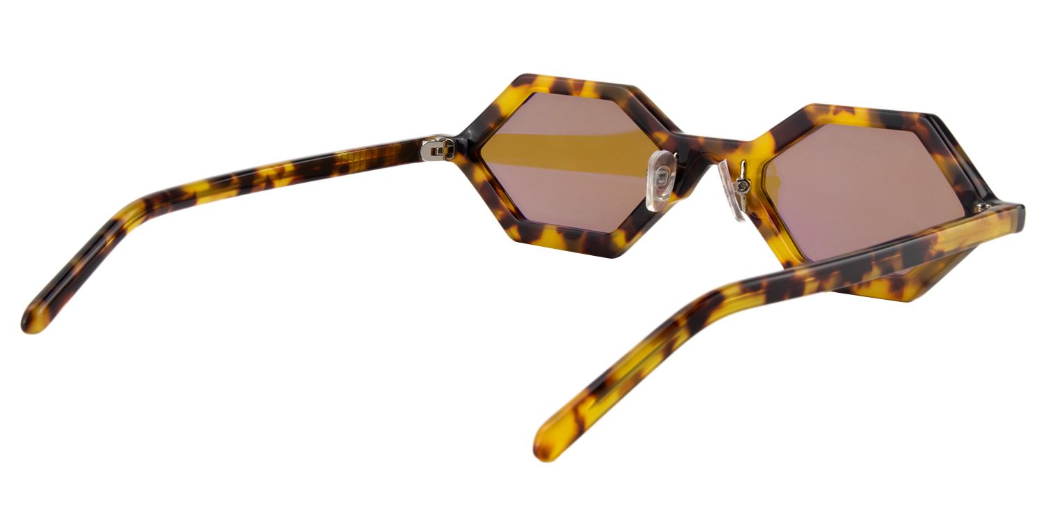 Geometric Yellow Tortoise Sunglasses | Zeelool Sunglasses5