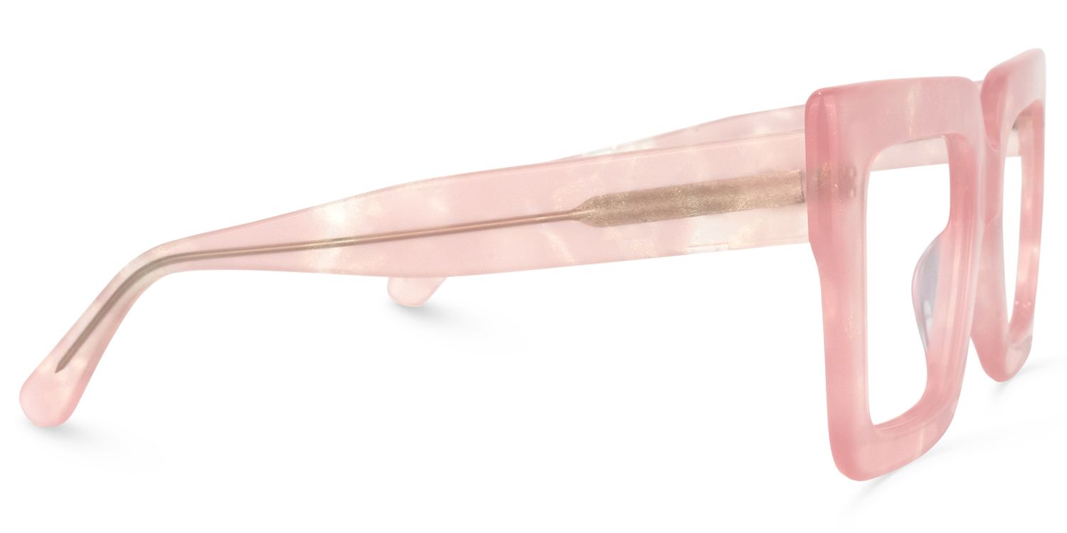 Brandon Square Pink Big Frame Glasses for Women | ZEELOOL3